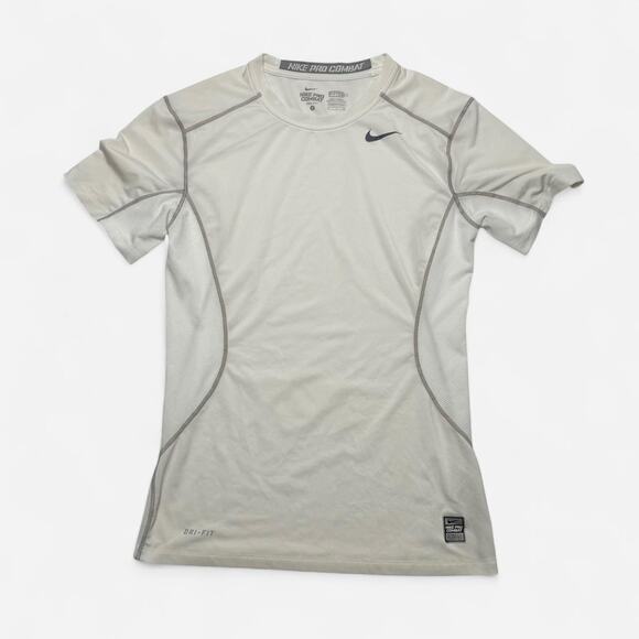 Nike Pro Combat Dri-Fit Compression Shirt Men’s Small White - Picture 1 of 4
